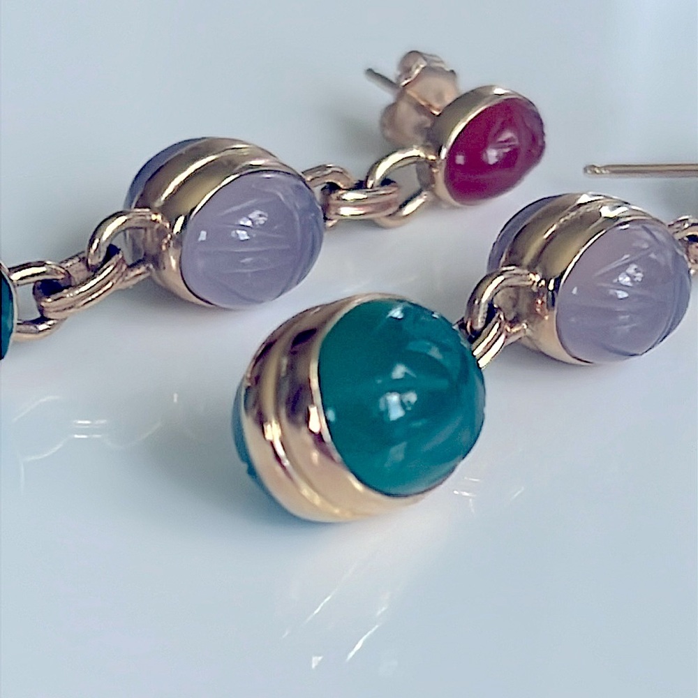 14 karat gold Scarab earrings Earrings - Picture 7 of 10